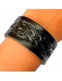 Pulsera-muñequera con nudos Celtas en cuero