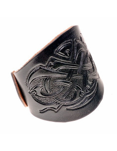Pulsera Celta-Vikinga en cuero repujado