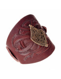 Pulsera vikinga Harald con relieves en cuero