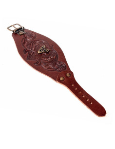 Keltisches Triqueta-Armband mit Reliefs aus Leder 2