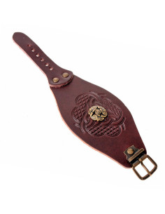 Keltisches Knotenarmband mit Reliefs aus Leder 2
