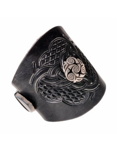 Keltisches Knotenarmband mit Reliefs aus Leder