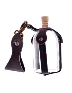 Botellín de cristal con tahalí para pócimas mágicas, 100 ml.