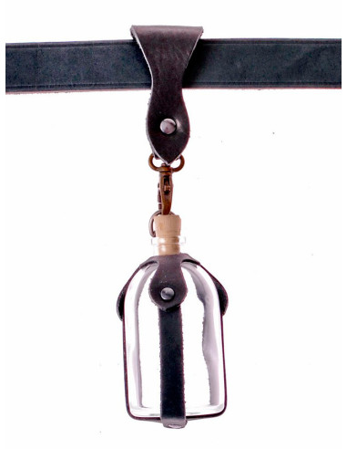 Glasflaske med baldric til trylledrikke, 100 ml.