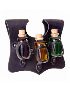 Tahalí con 3 botellines de pócimas mágicas, 10 ml.