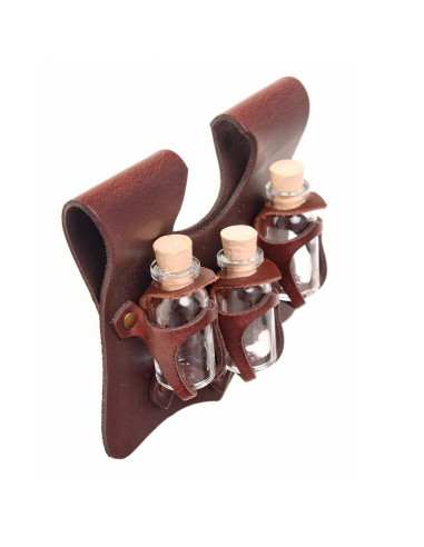 Tahalí con 3 botellines de pócimas mágicas, 10 ml.