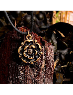 Colgante medieval rosa de Tudor, siglo XVI
