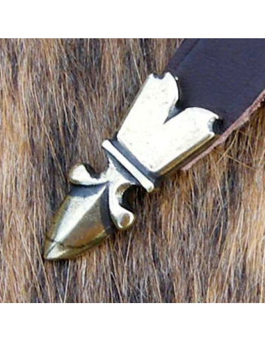 Cinturón medieval estrecho flor de lis, siglos XIII-XIV