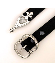 Middeleeuwse fleur-de-lis riem met dubbele gesp, 13e-15e...
