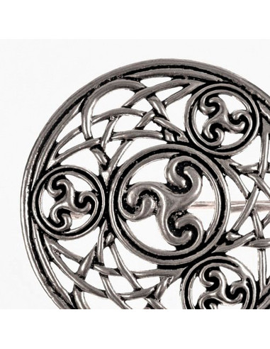 Broche estilo Celta con filigrana, 5 cm.