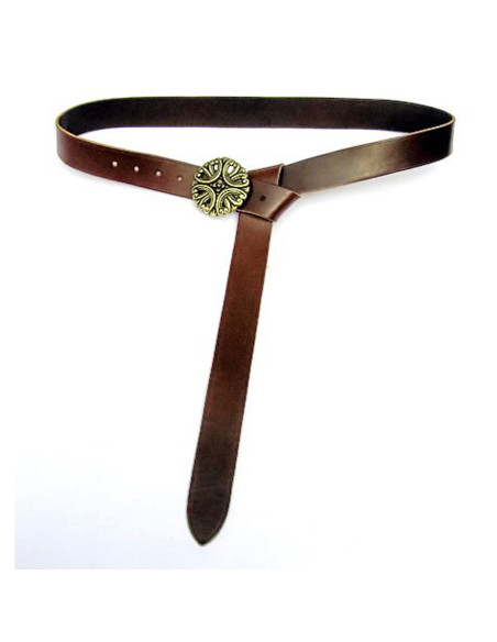 Lange middeleeuwse lederen riem met...