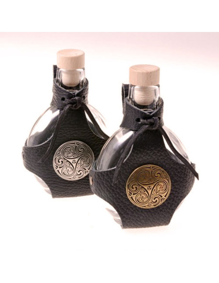 Botellín de cristal con tahalí para...