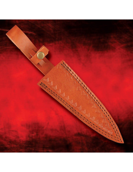 Drakentanddolk in Damascus-staal