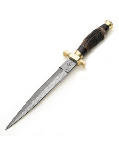 Daga de Caza Medieval en Acero de Damasco
