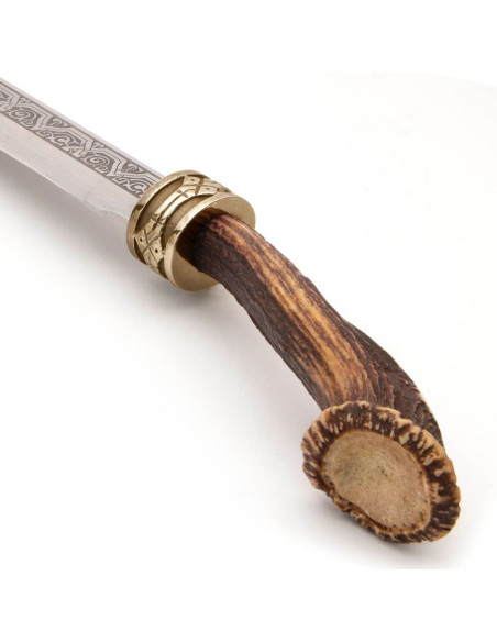 Cuchillo Seax vikingo largo con grabados