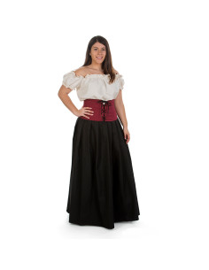 Corsé medieval alto en color granate 2