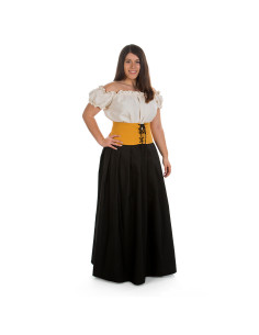 Corsé medieval bajo en color mostaza 2