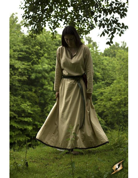 Túnica medieval Beige en manga larga...