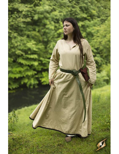 Túnica medieval Beige en manga larga para mujer
