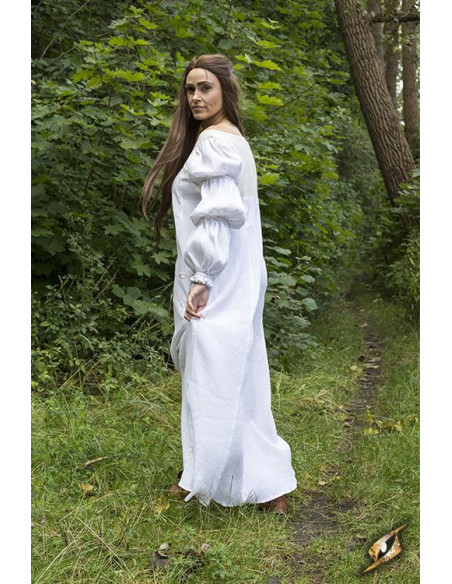 Vestido medieval Lucrecia en blanco roto