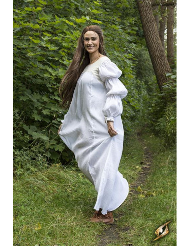 Vestido medieval Lucrecia en blanco roto
