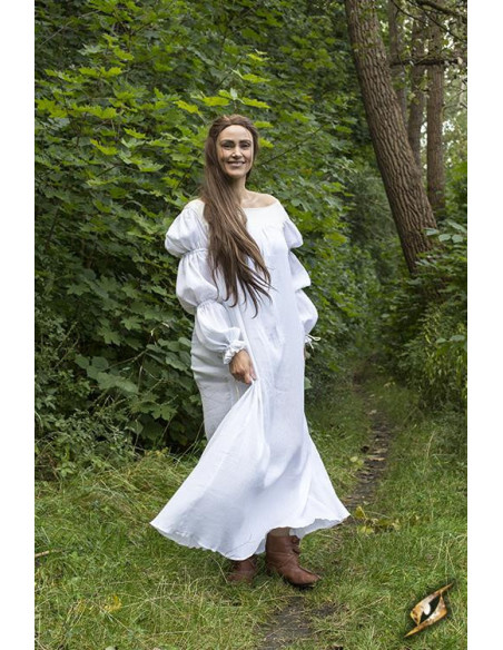 Vestido medieval Lucrecia en blanco roto