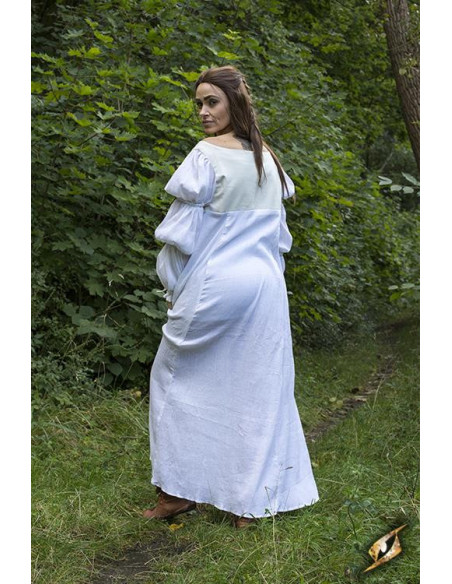 Vestido medieval Lucrecia en blanco roto