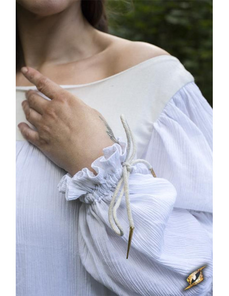 Vestido medieval Lucrecia en blanco roto