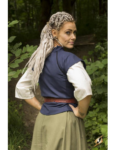 Chaleco medieval mujer Tristan en azul 2