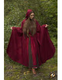 Capa medieval Godfrey rojo oscuro en lana