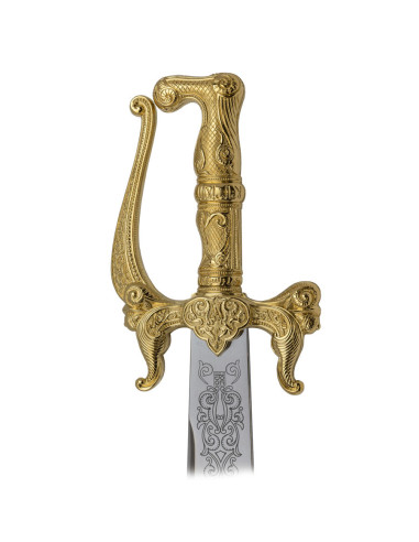 Alfanje zwaard in goud, decoratief