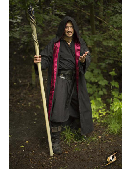 Zaubererrobe mit Kapuze, schwarzbraun