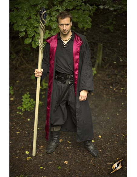 Zaubererrobe mit Kapuze, schwarzbraun