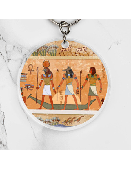 Egyptische ronde sleutelhanger in...