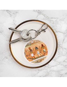 Egyptische ronde sleutelhanger in methacrylaat, 6 cm.