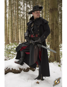 Abrigo medieval cazador Hellsing, color negro