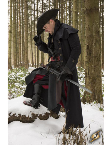 Abrigo medieval cazador Hellsing, color negro