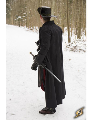 Abrigo medieval cazador Hellsing, color negro