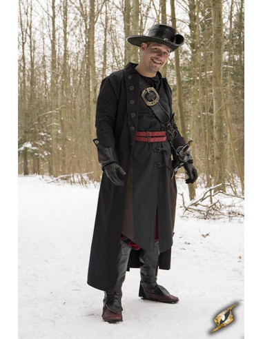 Abrigo medieval cazador Hellsing, color negro