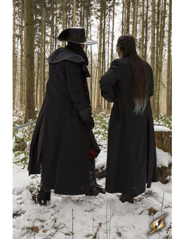 Abrigo medieval cazador Hellsing, color negro
