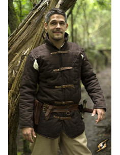 Dunkelbraun gepolsterter mittelalterlicher Gambeson