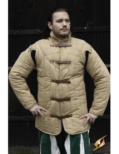 Mittelalterlicher beige gesteppter Gambeson