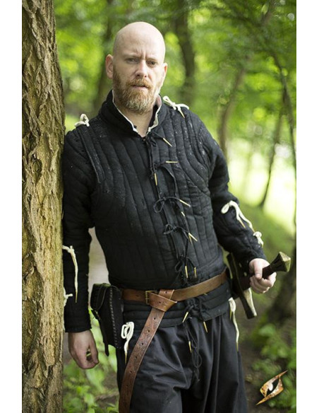 Imperial gambeson med ærmer, i sort