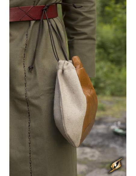 Middeleeuwse koopmanstas, beige bruin