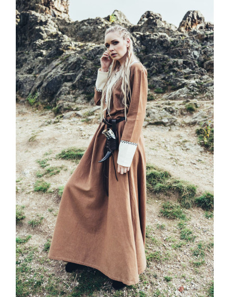 Lange Vikingjurk Freya, zandkleur