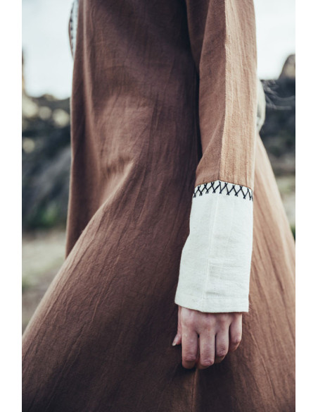 Langes Wikingerkleid Freya, Sandfarbe