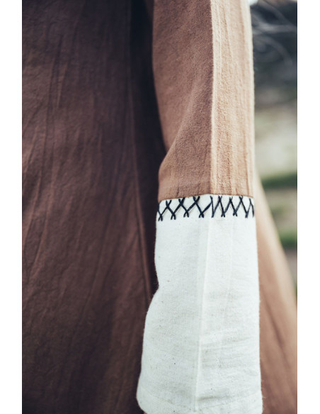 Lang vikingekjole Freya, sandfarvet