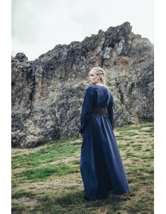 Vestido vikingo de algodón Valdis, azul medianoche 2