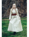 Vestido vikingo de algodón Valdis, blanco natural