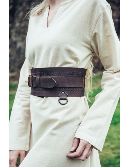 Viking leren riem Ingrid, donkerbruin